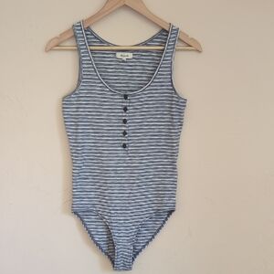 Madewell Blue Striped Bodysuit
